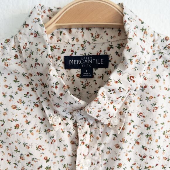 J. Crew Mercantile Flex Floral Print Button-Up Shirt Size Large - Picture 7 of 8